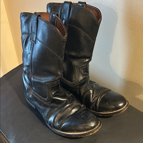 Men’s Brown Leather Boots with Lea Fox Vamp and Front Shaft - Picture 1 of 8